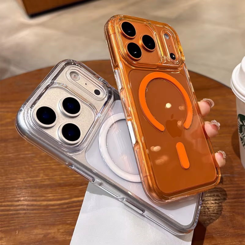 With Camera Control Button Transparent Magsafe Case for Iphone 17 Pro Max 17Pro Iphone Air Clear PC Wireless Charging Back Cover