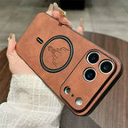 For Magsafe Leather Deer Shockproof Phone Cases for Iphone 17 plus Air Magnetic Wireless Charge Cover