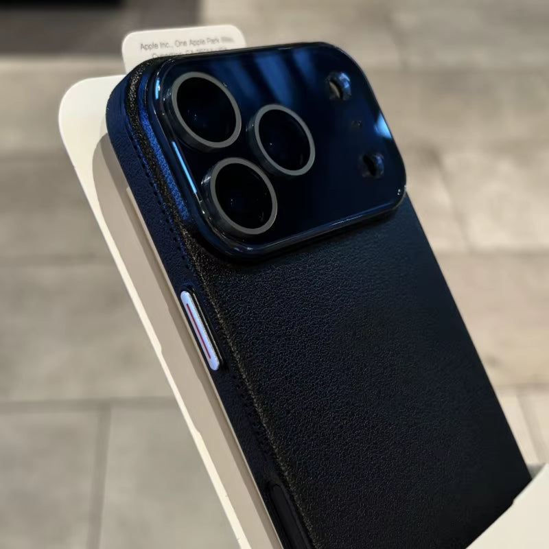 Luxury Leather Texture Silicone Case for Iphone 17 Air 16 15 14 plus 13 12 Pro Max Glass Camera Lens Protection Shockproof Cover