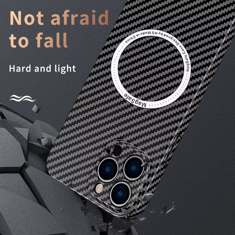 Carbon Fiber Magnetic Macsafe Case for Magsafe Iphone 11 12 13 15 16 Pro Max 14 plus I16 16Promax 15Promax Ipone Mac Safe Cover
