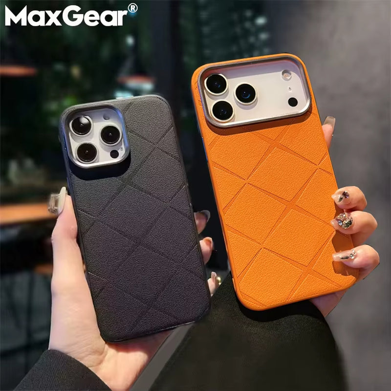 Luxury Simple Business TPU Leather Stylish Phone Case for Apple Iphone 17 Shockproof Proteciton Cover Coque