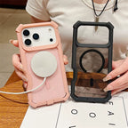 Shockproof Glitter Clear Magnetic Armor Case for Iphone 17 Air 16 15 14 plus 13 11 12 Pro Max for Magsafe Transparent Back Cover