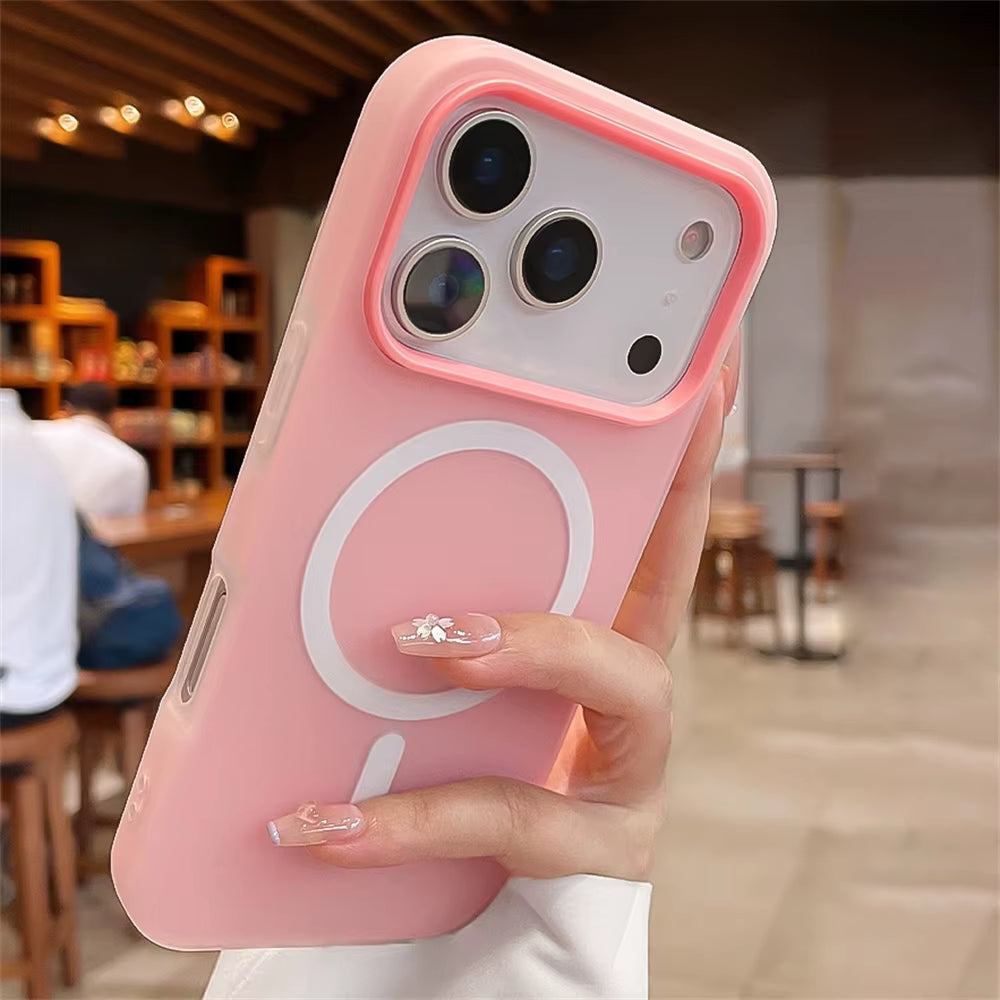 Jelly Candy Color Magnetic Matte Case for Iphone 17 Air 16 15 14 13 12 Pro Max plus Wireless Charging Shockproof Solid Cover