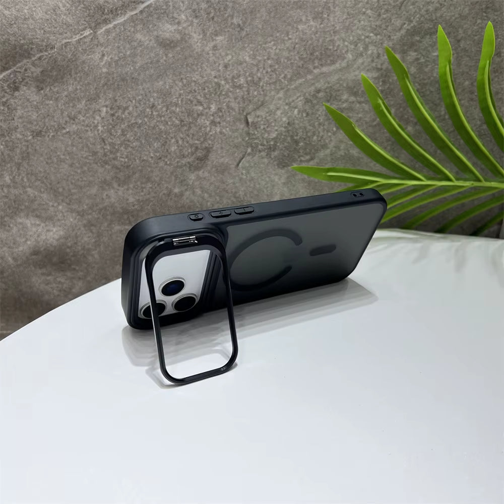 Matte Magnetic Translucent Wireless Charge Stand Case for Iphone 17 Air 16 15 14 13 12 11 17 Pro Max Magsafe Must-Haves Cover