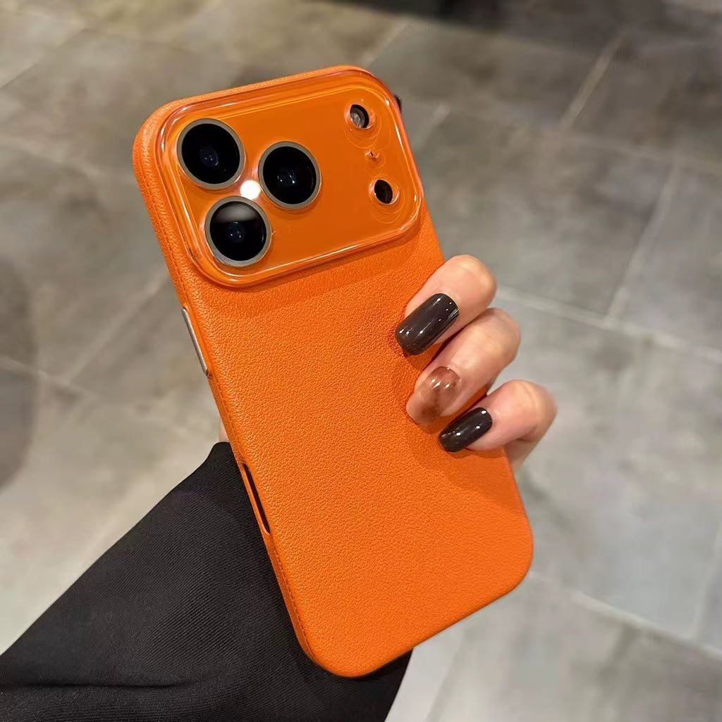 Business PU Leather Glass Camera Protection Case for Iphone 17 Pro Max Air Shockproof Cover for Iphone 13 12 11 14 15 16 Pro Max