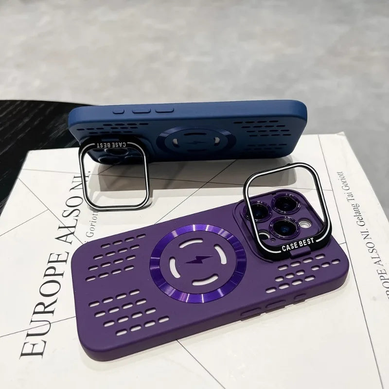 Breathable Soft Back Case for Iphone 16 15 14 13 12 11 Pro Max plus Cooling Heat Dissipation Magnetic Phone Cover for Magsafe