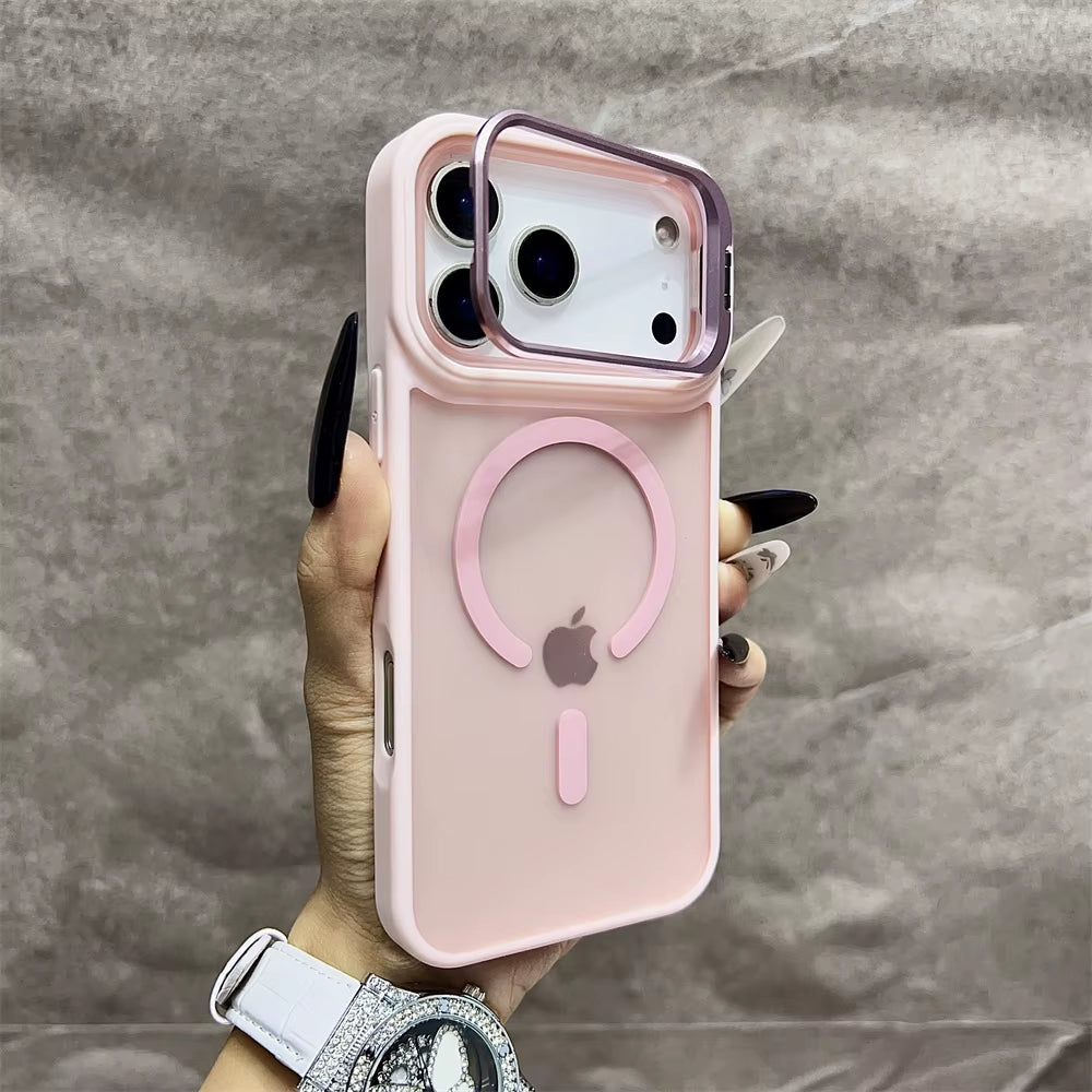 Matte Magnetic Translucent Wireless Charge Stand Case for Iphone 17 Air 16 15 14 13 12 11 17 Pro Max Magsafe Must-Haves Cover