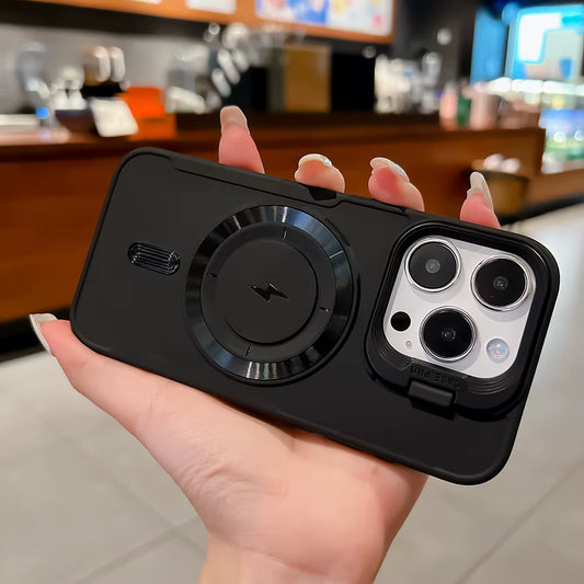 Luxury Flip up Lens Holder Magnetic Case for Iphone 17 Air 16 Pro Max 14 15 13 12 11 Pro plus Magsafe Charge Soft Silicone Cover
