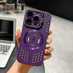 Breathable Soft Back Case for Iphone 16 15 14 13 12 11 Pro Max plus Cooling Heat Dissipation Magnetic Phone Cover for Magsafe