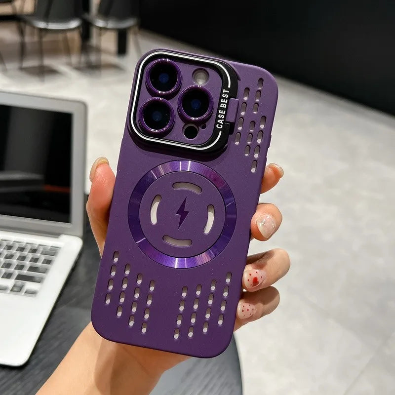 Breathable Soft Back Case for Iphone 16 15 14 13 12 11 Pro Max plus Cooling Heat Dissipation Magnetic Phone Cover for Magsafe