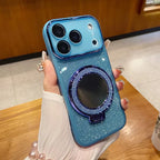 Fashion Glitter Magnetic Phone Case for Iphone 17 Pro Max Air 16 15 Mirror Bracket Dustproof Camera Lens Protect Cover