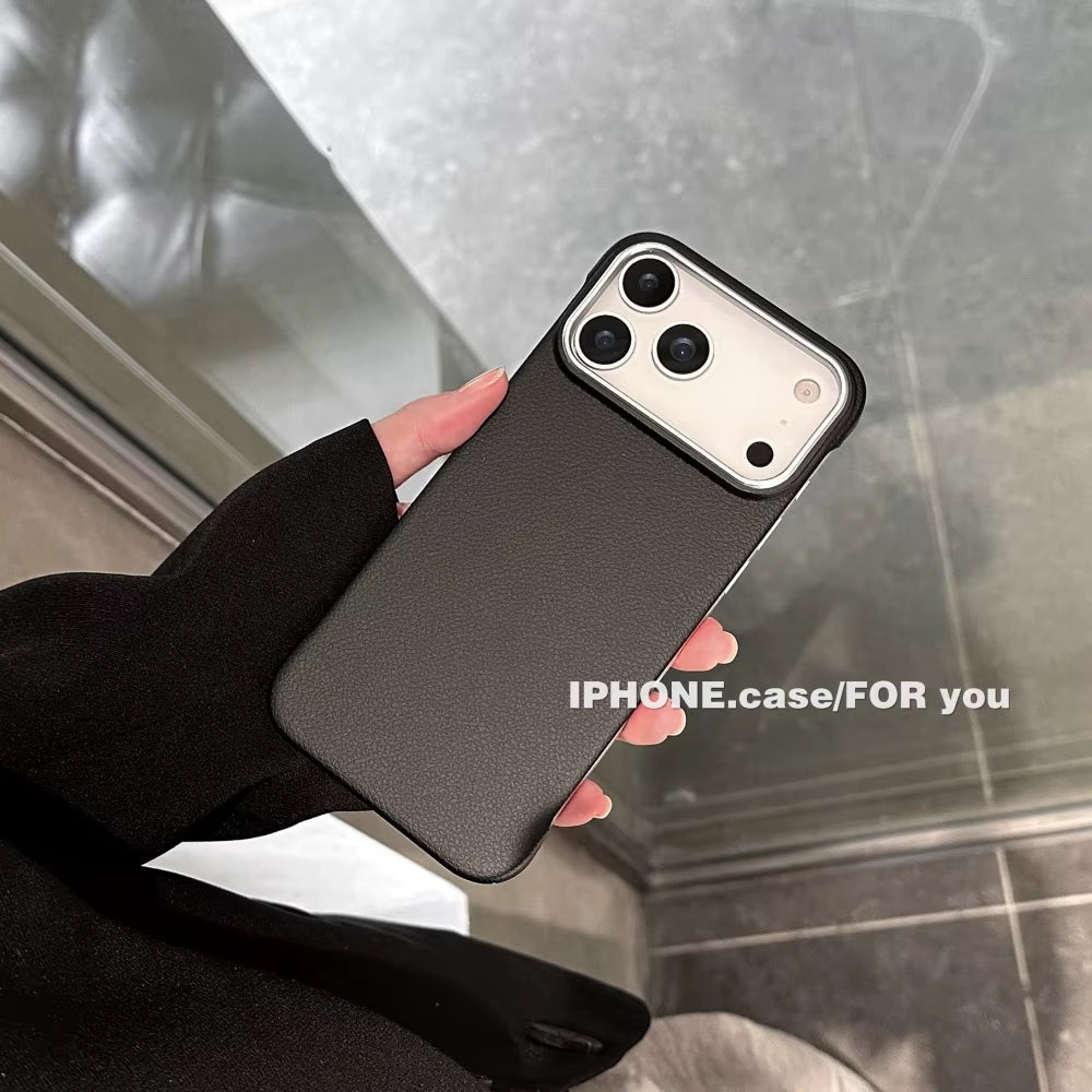 Frameless PU Leather 17 Promax Ultra Thin Phone Case for Iphone 14 15 16 Pro Max 17Air Matte Shockproof Back Cover for 17Pro 17