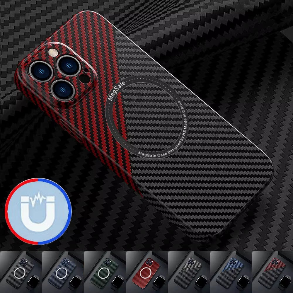 Carbon Fiber Magnetic Macsafe Case for Magsafe Iphone 11 12 13 15 16 Pro Max 14 plus I16 16Promax 15Promax Ipone Mac Safe Cover