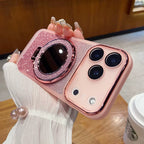 Fashion Glitter Magnetic Phone Case for Iphone 17 Pro Max Air 16 15 Mirror Bracket Dustproof Camera Lens Protect Cover