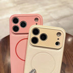 Luxury Leather for Magsafe Magnetic Case for Iphone 17 Air 16 15 14 13 12 11 Pro Max plus Wireless Charging Lens Protector Cover