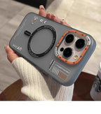 Matte Magnetic Phone Case for Iphone 17 16 15 13 14 Pro Max Magsafe Wireless Charge Frosted Back Metal Lens Frame Buttons Cover