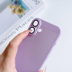 Luxury Heat Dissipation PC Case for Iphone 17 Air 16 15 14  Pro Max Glass Camera Protector Cooling Mesh Cover