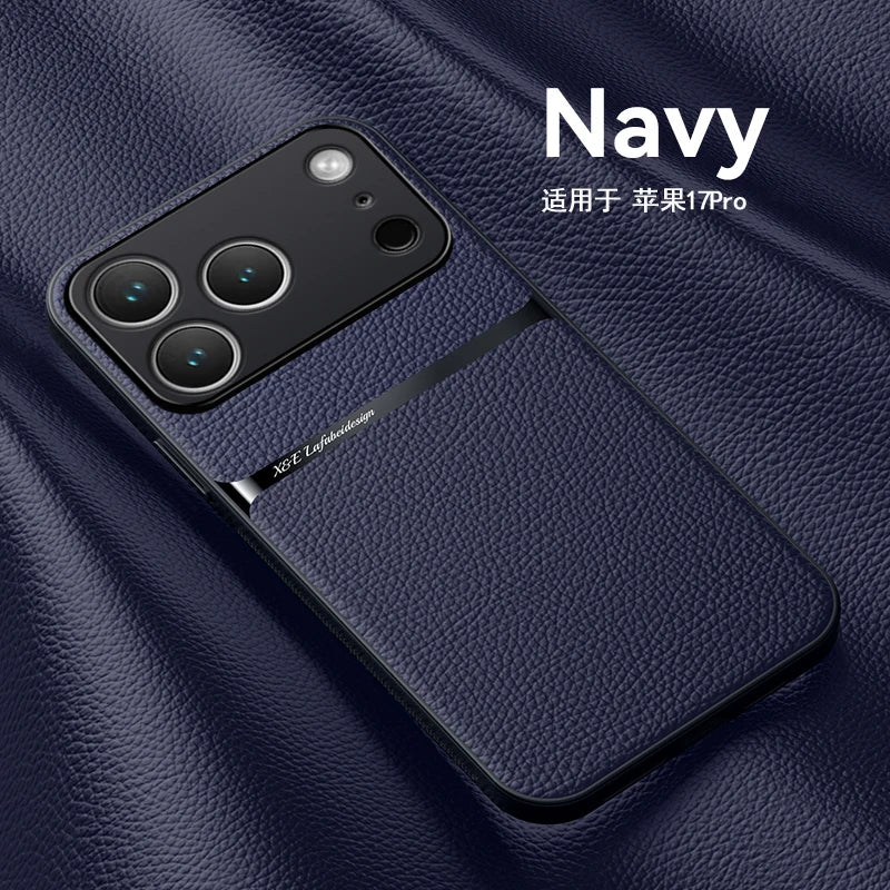 Leather for Magsafe Magnetic Phone Case for Iphone 17 13 12 11 Pro Max 16E 17 Air Shockproof Case for Iphone 16 15 14 plus Cover