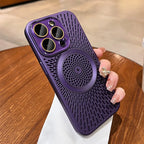 Titanium Heat Dissipation Hollow Cases for Iphone 17 Air 14 12 13 15 16 Pro Max plus Magnetic Lens Protection for Magsafe Cover