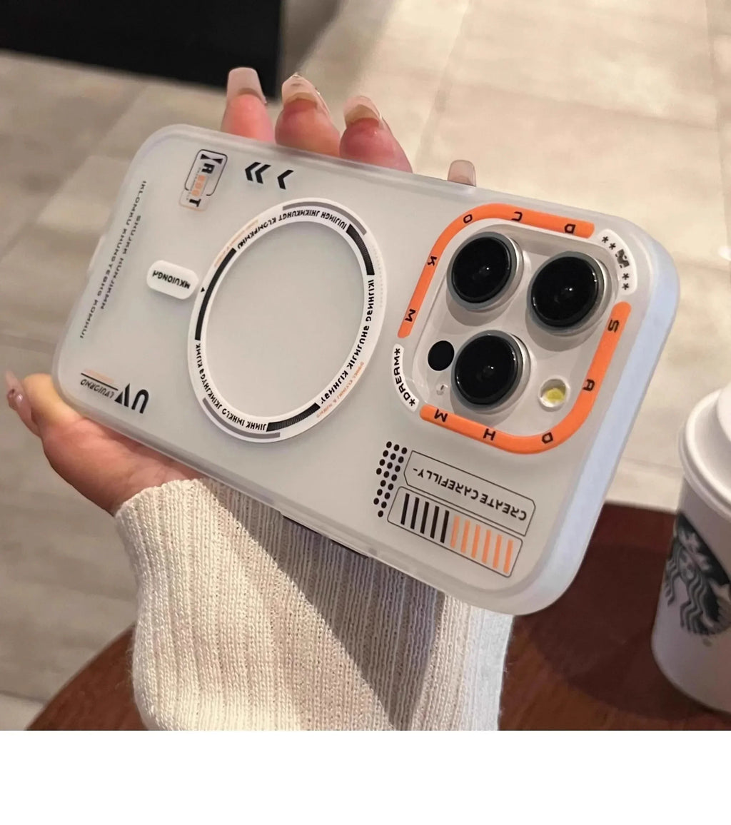 Matte Magnetic Phone Case for Iphone 17 16 15 13 14 Pro Max Magsafe Wireless Charge Frosted Back Metal Lens Frame Buttons Cover