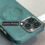 Lightning Charging Leather Magnetic Case for Iphone 17 Air 17 16 15 14 13 Pro Max plus XS XR for Magsafe Matte Retro Cover