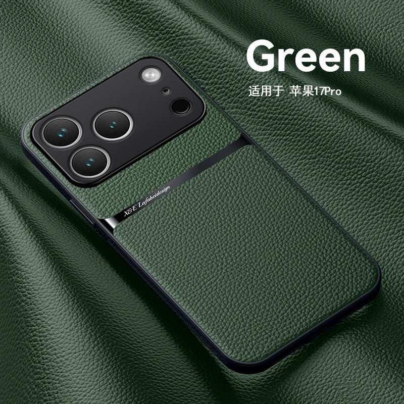 Leather for Magsafe Magnetic Phone Case for Iphone 17 13 12 11 Pro Max 16E 17 Air Shockproof Case for Iphone 16 15 14 plus Cover