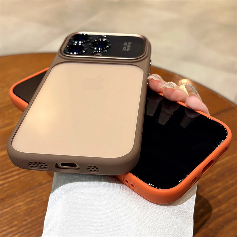 Luxury Magnetic Metal TPU Case for Iphone 17 16 15 14 Pro Max plus Case Translucent Acrylic Hard Bumper Shockproof Protect Cover