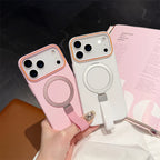 For Magsafe Magnetic Bracket Grip Ring Case for Iphone 17 16 plus 15 14 13 12 Pro Max 17 Air Soft Silicone Wrist Strap Cover