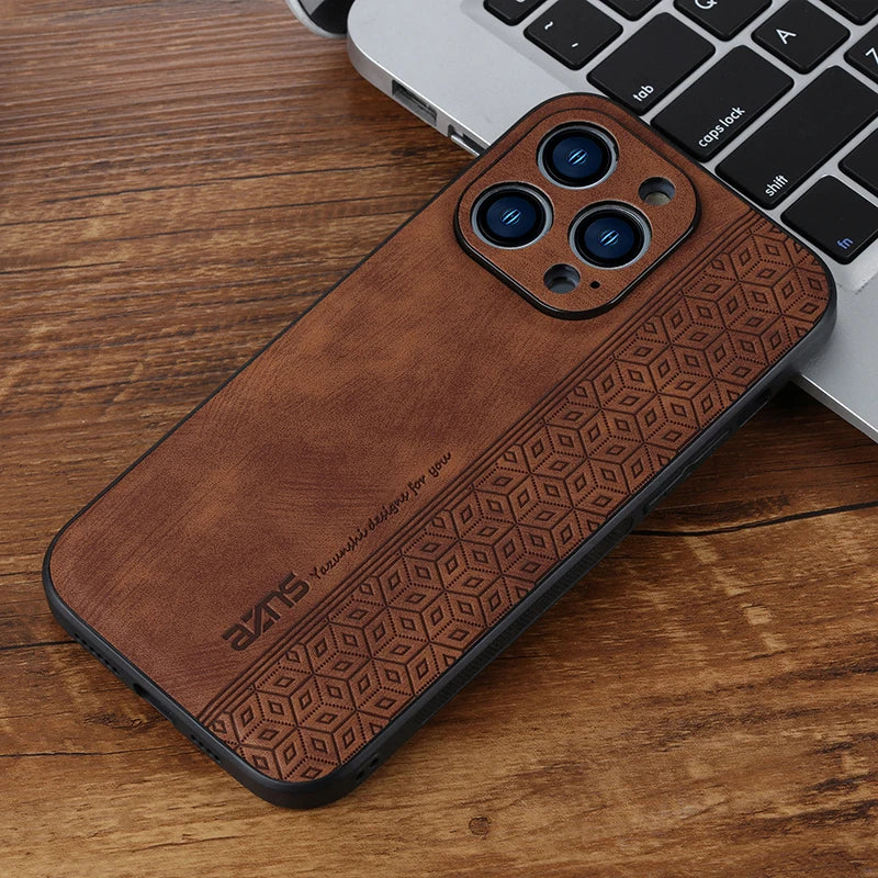 Shockproof Leather Phone Case for Iphone 17 16 15 11 14 Pro Max 17 Air Business Style Cover for Iphone 16 15 14 plus Funda