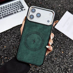 Lightning Charging Leather Magnetic Case for Iphone 17 Air 17 16 15 14 13 Pro Max plus XS XR for Magsafe Matte Retro Cover