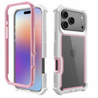 New Luxury Transparent 2-In-1 Sturdy Shockproof Protective Cover for Iphone 17 Air 16 14 15 Pro Max plus Non-Slip Case