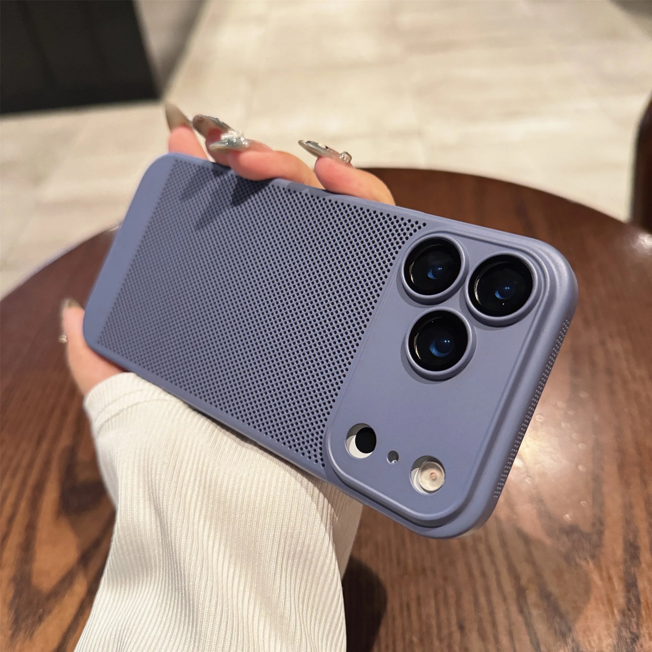 Luxury Heat Dissipation PC Case for Iphone 17 Air 16 15 14  Pro Max Glass Camera Protector Cooling Mesh Cover