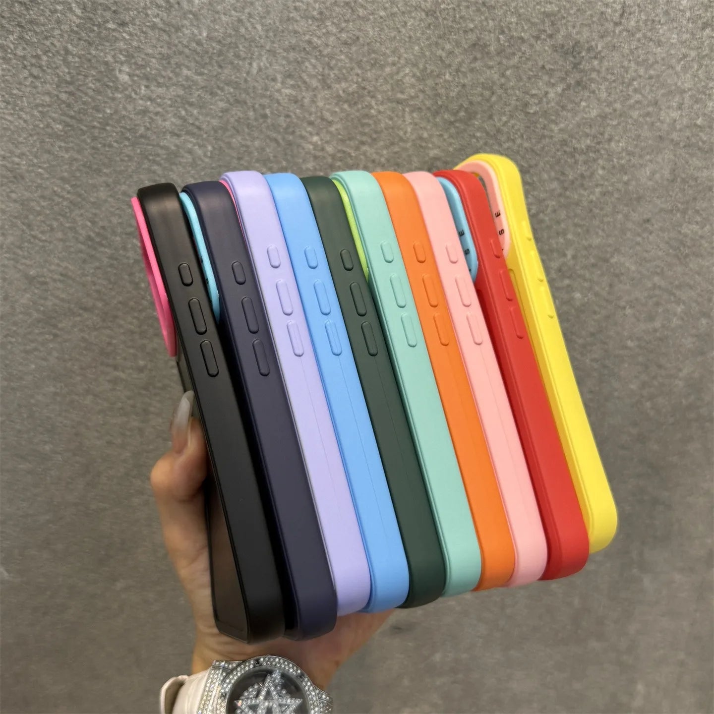 Dopamine Candy Color Liquid Skin Feel Case for Iphone 17 Air 16 15 Pro Max plus Collision Color Lens Protector Cover