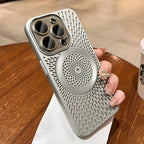 Titanium Heat Dissipation Hollow Cases for Iphone 17 Air 14 12 13 15 16 Pro Max plus Magnetic Lens Protection for Magsafe Cover