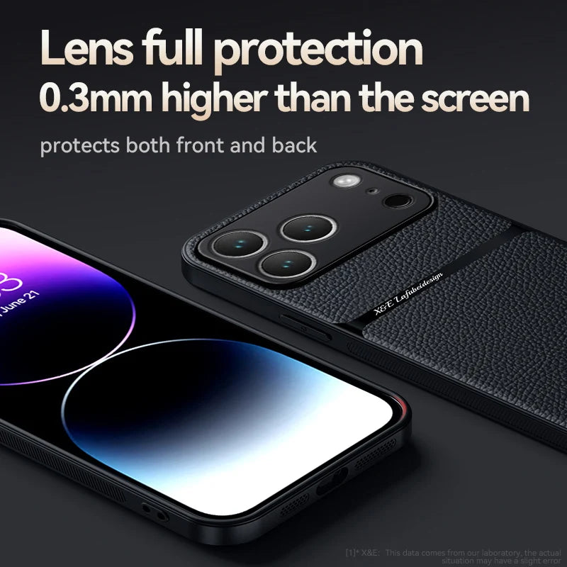 Leather for Magsafe Magnetic Phone Case for Iphone 17 13 12 11 Pro Max 16E 17 Air Shockproof Case for Iphone 16 15 14 plus Cover