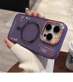 Matte Magnetic Phone Case for Iphone 17 16 15 13 14 Pro Max Magsafe Wireless Charge Frosted Back Metal Lens Frame Buttons Cover