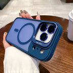 Luxury Metal Ring Lens Stand Protector Phone Case for Iphone 17 Air 16E 15 14 plus 13 12 11 Pro Max for Magsafe Shockproof Cover