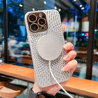 Titanium Heat Dissipation Hollow Cases for Iphone 17 Air 14 12 13 15 16 Pro Max plus Magnetic Lens Protection for Magsafe Cover