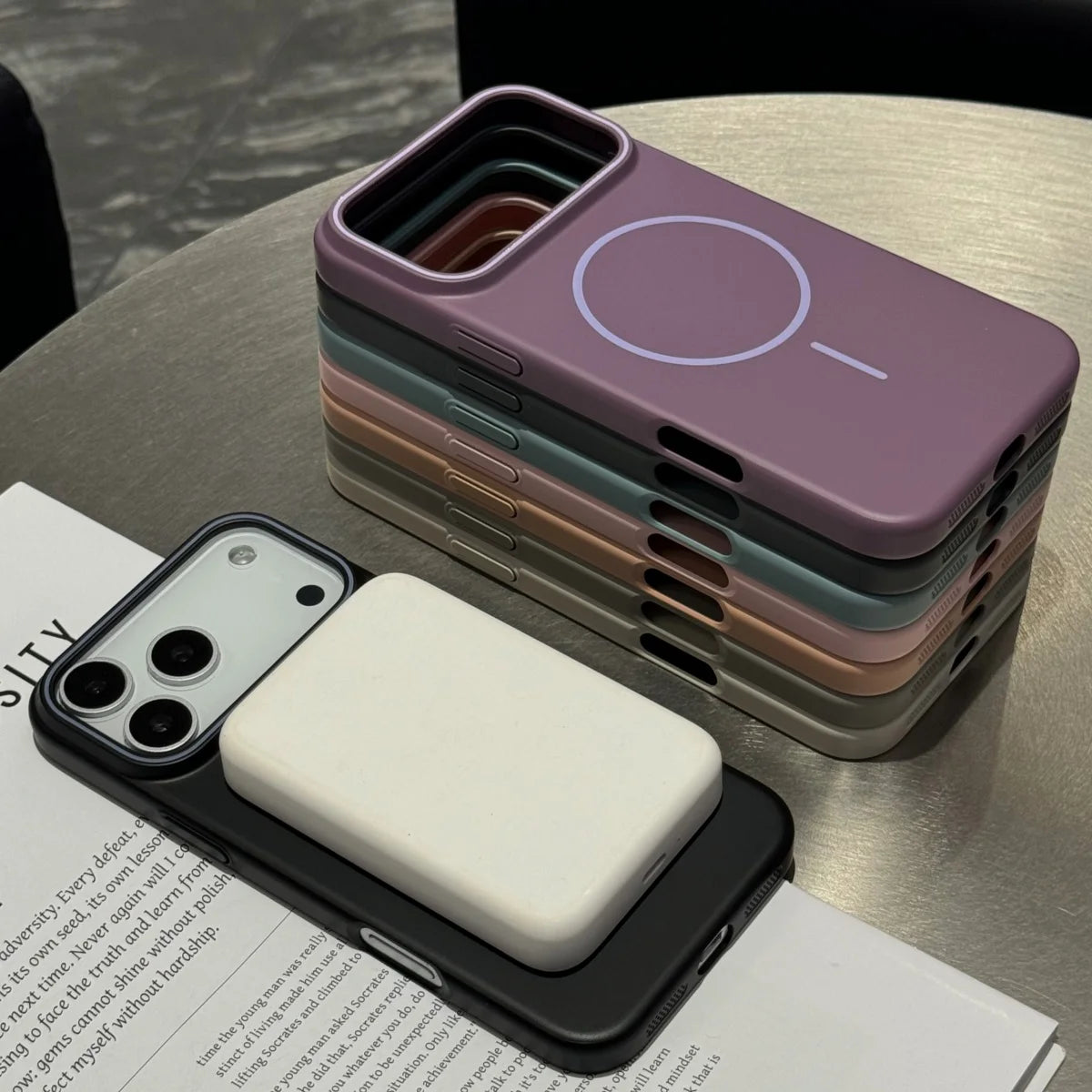 Luxury Matte Hard PC for Magsafe Magnetic Phone Case for Iphone 17 Air 16 E 15 Pro Max plus Wireless Charge Cover