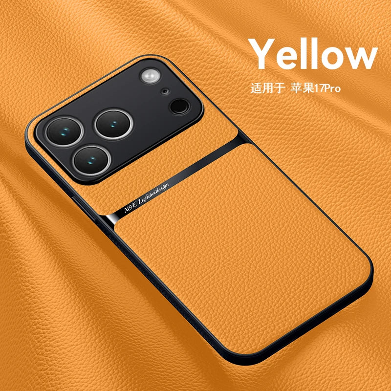 Leather for Magsafe Magnetic Phone Case for Iphone 17 13 12 11 Pro Max 16E 17 Air Shockproof Case for Iphone 16 15 14 plus Cover