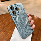 Titanium Heat Dissipation Hollow Cases for Iphone 17 Air 14 12 13 15 16 Pro Max plus Magnetic Lens Protection for Magsafe Cover