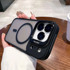 Luxury Metal Ring Lens Stand Protector Phone Case for Iphone 17 Air 16E 15 14 plus 13 12 11 Pro Max for Magsafe Shockproof Cover