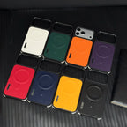 Luxury Leather Magsafe Case for Iphone 17 Pro Max 16 15 14 13 12 Pro Max 17 Air Lens Collision Protect Magnetic Shockproof Cover