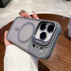 Luxury Metal Ring Lens Stand Protector Phone Case for Iphone 17 Air 16E 15 14 plus 13 12 11 Pro Max for Magsafe Shockproof Cover