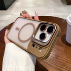 Luxury Metal Ring Lens Stand Protector Phone Case for Iphone 17 Air 16E 15 14 plus 13 12 11 Pro Max for Magsafe Shockproof Cover