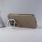 Matte Magsafe Case for Iphone 16 17 Pro Max Air Flip Lens Protect Stand Holder Bracket Cover for Iphone 13 14 15 Pro Max 16Pro