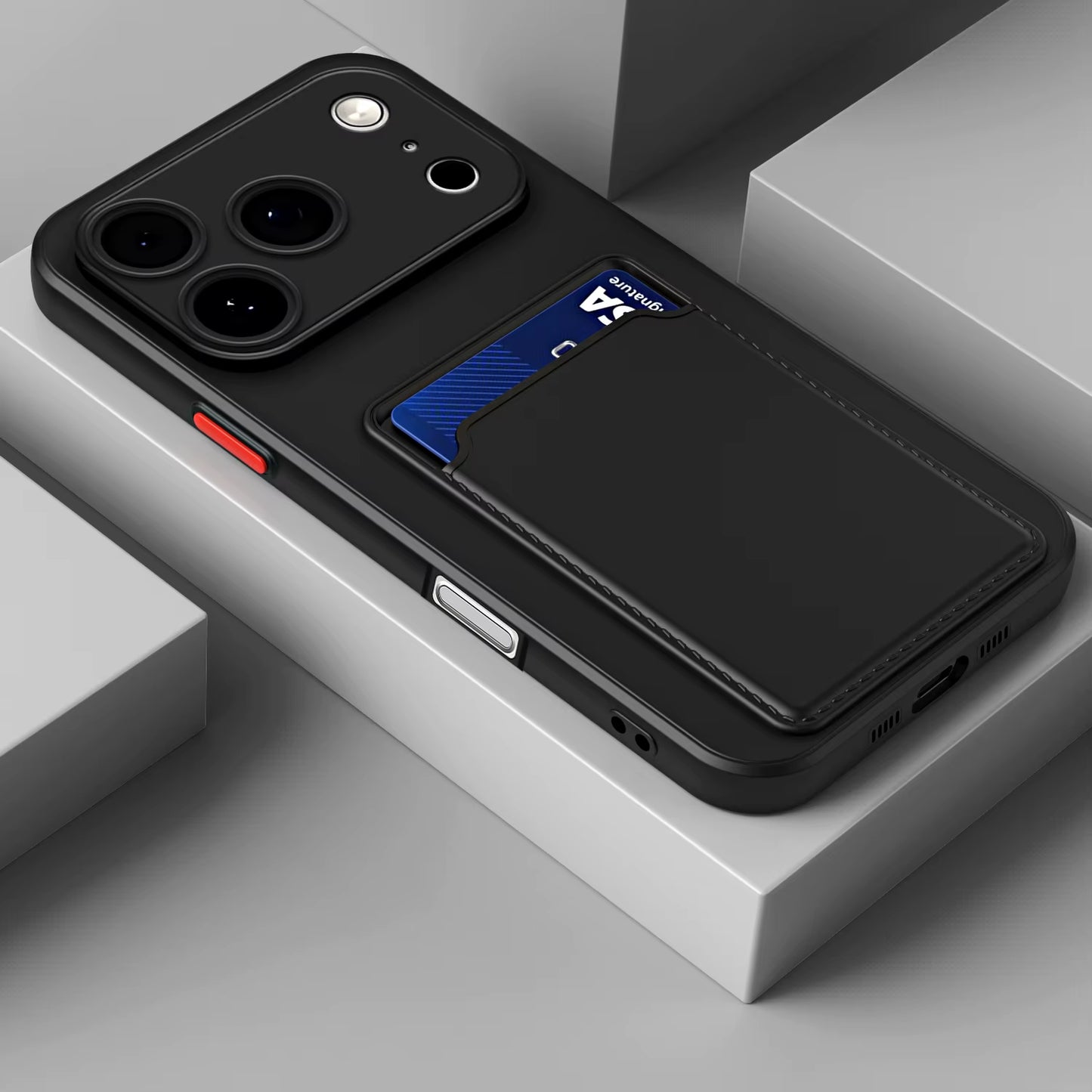 Liquid Silicone Card Slot Cases for Iphone 17 Pro Max Air 13 12 Mini Funda for Iphone 16 Pro Max 14 15 plus 16E Soft Phone Cover