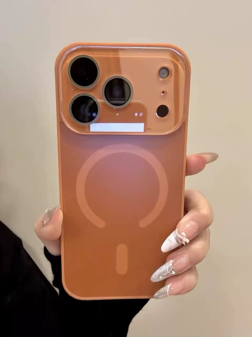 Creative Large Window Lens Film 17 Promax Magsafe Case for Iphone 17 16 15 Pro Max 17Air Magnetic Wireless Charge Cover