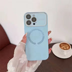 Large Window Glass Lens Protection for Magsafe Case for Iphone 17 16 14 13 15 Pro Max Magnetic Candy Shockproof Silicone Cover