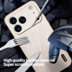 Plating Gold Silk Skin Case for Iphone 17 16E Full Protection Shell Leather Shockproof Cover